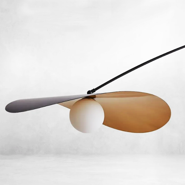 Berlin Ceiling Light from Lights of Scandinavia - modern sculptural black iron chandelier with frosted glass lampshade for contemporary kitchen and dining room lighting