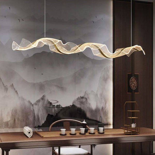 Lights of Scandinavia - Feng Shui - Modern LED Novelty Chandelier lighting Dining Room Kitchen Island Acrylic Long Hanging Lamp Restaurant Bar Lobby Deco Luminaires sleek and sophisticated design