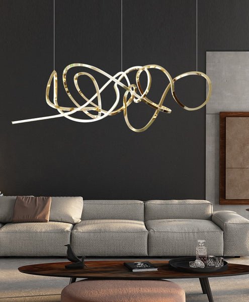 Lights of Scandinavia - Signature - Eye-catching design lighting. Electroplated iron framework available in 3 color variants. Integrated LED stripe through the whole fixture. This chandelier will make the most of your living room area, add style to a conference room or act as the perfect icebreaker for the reception. Each Signature is handmade so allow for slight differences between the photos and your finished product. Emitting color: Natural. Dimmable