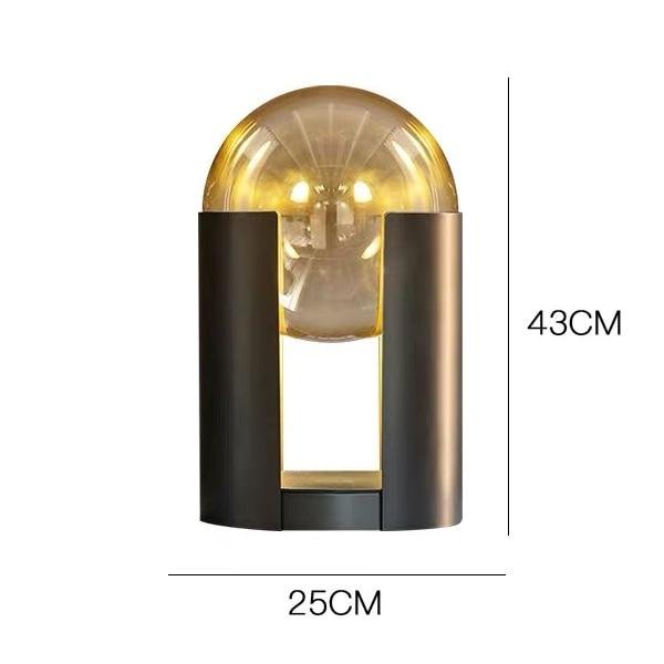 Lights of Scandinavia - Oracle - Modern LED table lamp Material: wrought iron, glass Color: dry color Light source: LED Process: baking paint Size: D25cm H43cm Suitable for: living room, bedroom, dressing table, study