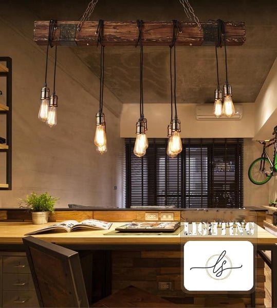 Lights of Scandinavia - Loft Bar - Loft wood industrial vintage pendant light for restaurant bedroom bar living room retro wooden hanging lamp lighting suspension  Please pay attention to the below: 1.Considering safe shipping,some of the lamps are not full assembled. But all are very easy to assemble it by yourself,any problem please contacu us 2. Some of lamps are with Workmanship defects,as it is made of machine. Perfectionist pls think well before ordering. Material: Wood+Metal E27 bulb socket Voltage: AC90-260V Application: Living