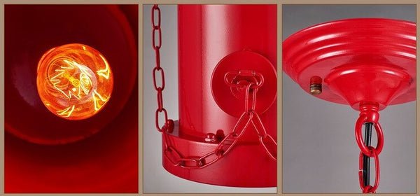 Lights of Scandinavia - Hydrant - Industrial pendant light. Retro design, metal body and adjustable chain/cord length of up to 120cm. E26/E27 Base. Available in 3 different pastel colors. Loft personality iron industry wind restaurant lamp Cafe living room bar aisle fire hydrant pillar Chandelier
