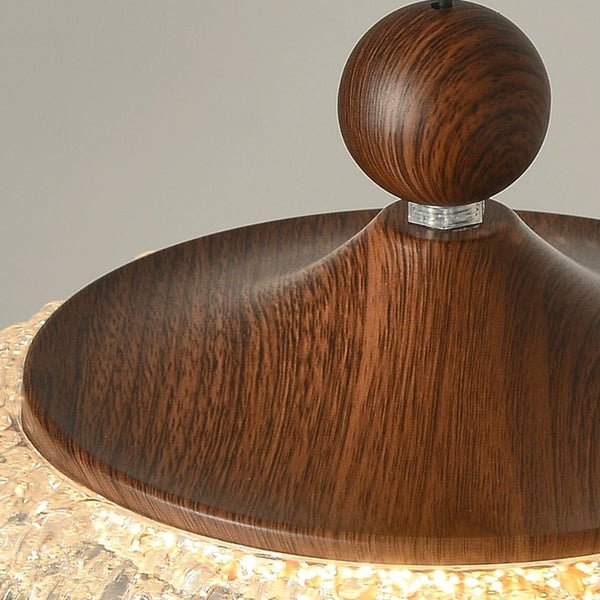 Prism Nordic wall light fixture in black and walnut wood finish with adjustable warm, neutral, and cool white lighting modes