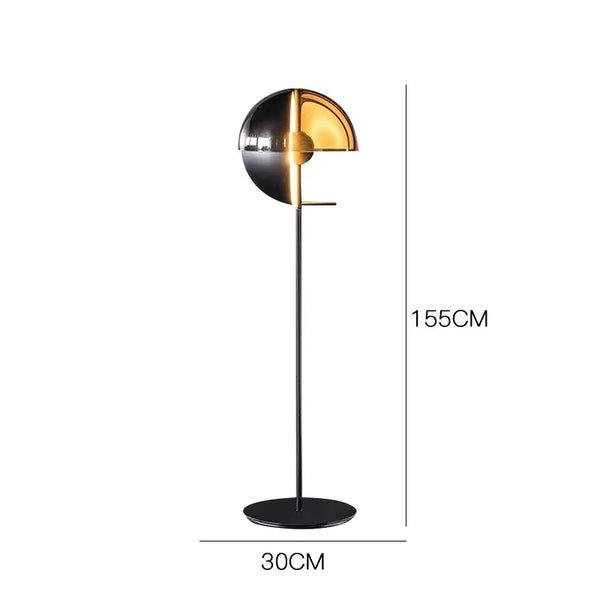 Solis postmodern LED floor lamp with Nordic design, crafted from iron and glass. Warm 3000K illumination, energy-efficient LED chip, perfect for modern bedrooms, living rooms, and home décor.