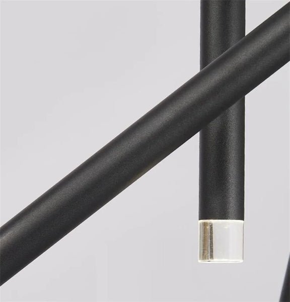 Whimsical Flora LED Chandelier in Black, Gold, and Brown - a luxurious modern decorative light fixture with a unique round tube design, perfect for enhancing living spaces in lofts and villas.