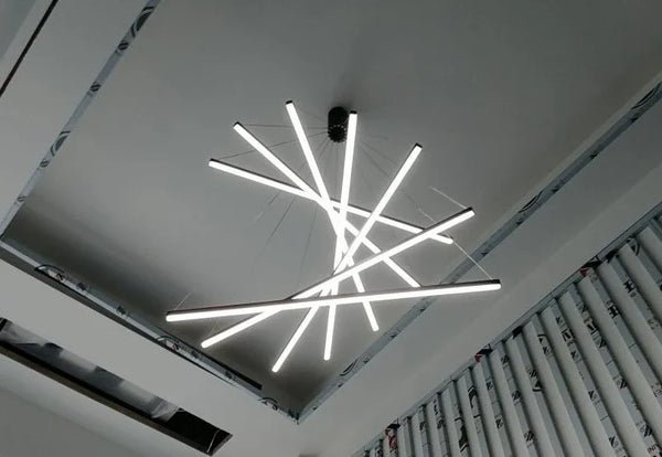 Tronix Modern Nordic LED Chandelier – sleek hanging light with iron, aluminum, and silicone body, energy-efficient LED chip, perfect for staircases, living rooms, dining areas, bedrooms, lobbies, and restaurants.