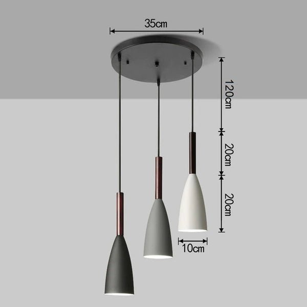 Lights of Scandinavia - Trine - Nordic contemporary 3 pendant lighting. Modern design, aluminum body and adjustable cord length. Dining Table Pendant lights. Kitchen Island Chandelier, Pendant light Home Decoration indoor lighting, Chandeliers for bedroom